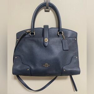 Coach Mercer Satchel Bag in Navy